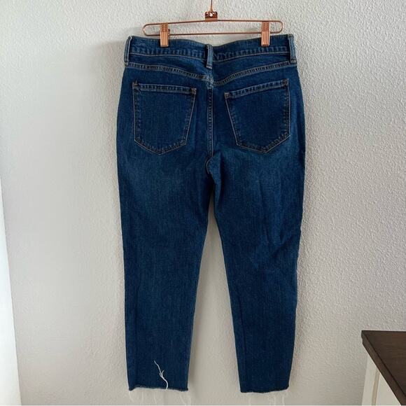 Old Navy Mid-Rise Boyfriend Crop Denim Jeans Raw Hem 4 - Picture 4 of 7